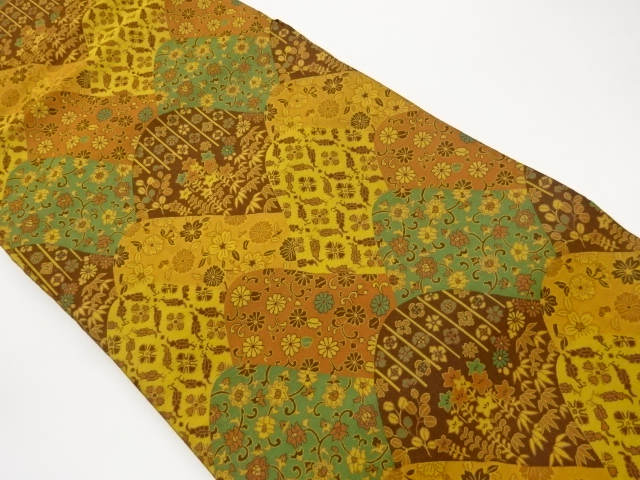 JAPANESE NAGOYA OBI / WOVEN FLOWER ARABESQUE